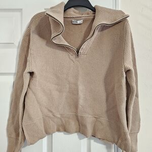 Cozy Tan Ribbed Sweater